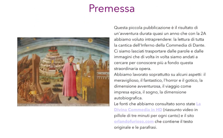 Schermata del video introduttivo all'attività didattica