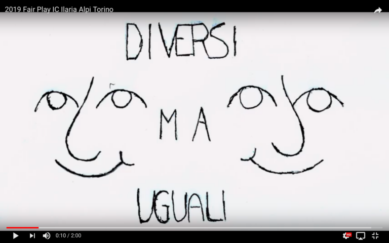 Frame del video realizzato dalla classe con frase 