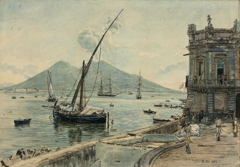 Naples with Mt. Vesuvius, Rudolph von Alt (1835). CC0 1.0 by Art Institute of Chicago